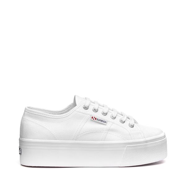 Superga 2790 Platform White Platform Sneakers - Women's USA | US8070862